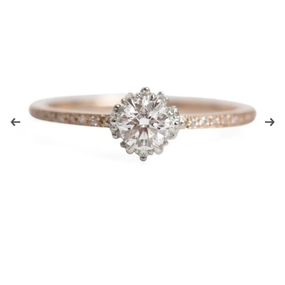 Catbird NYC Japanese Apricot Ring 18k Rose Gold. .267 cts diamond
